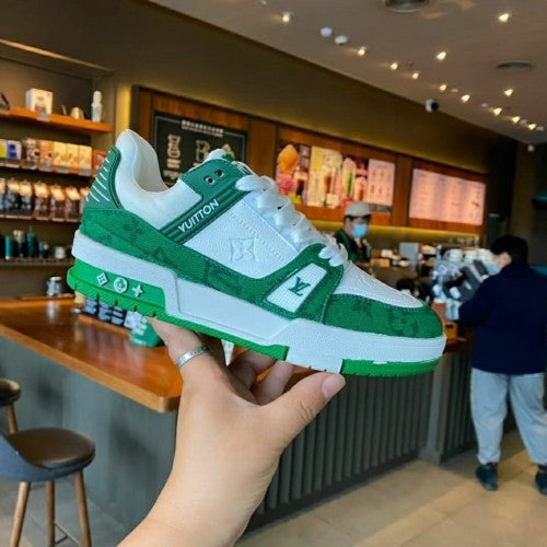 Louis Vuitton LV Trainer Sneakers Green monogram with LV kit