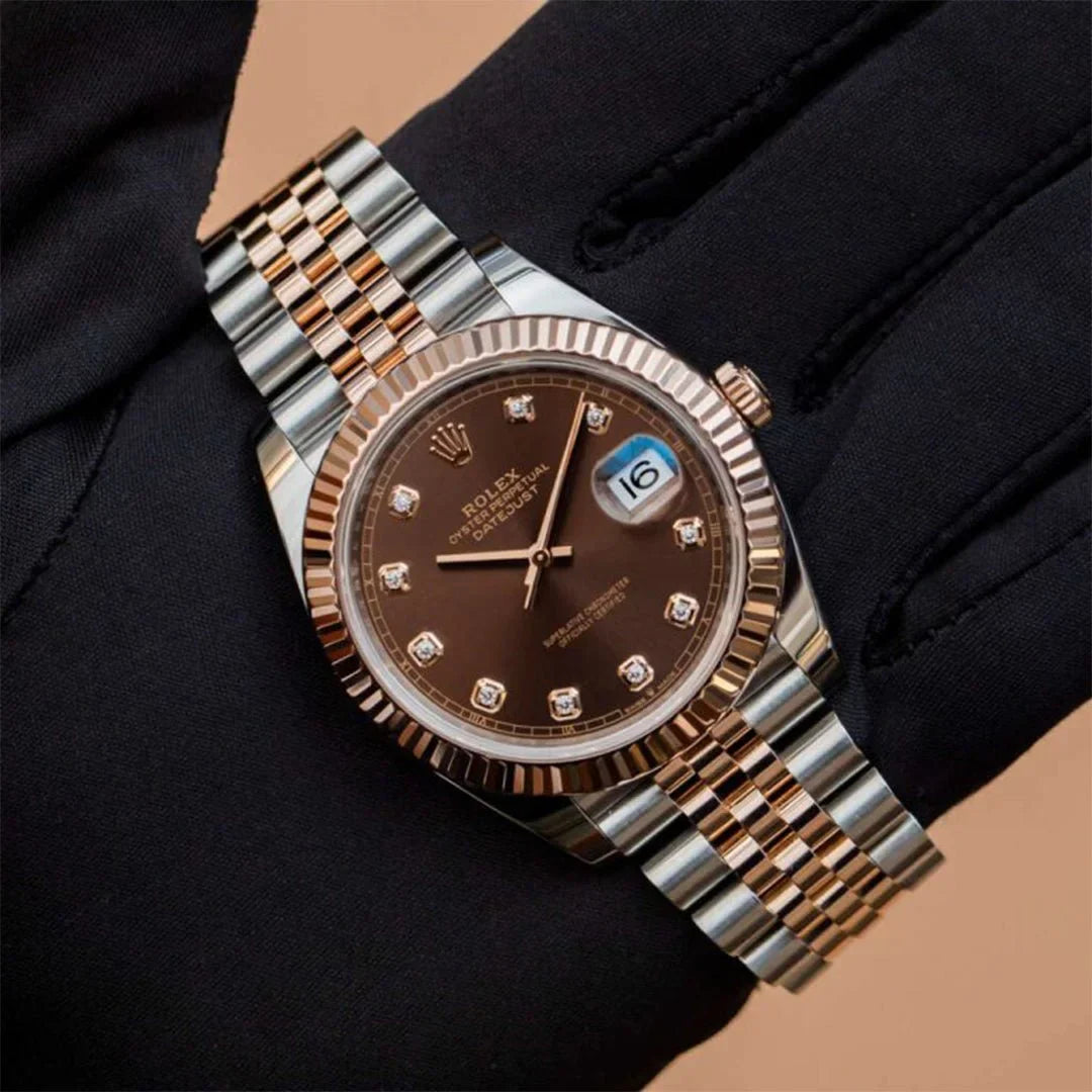 Role_x Datejust Rosegold Gold Diamond Metal Watch